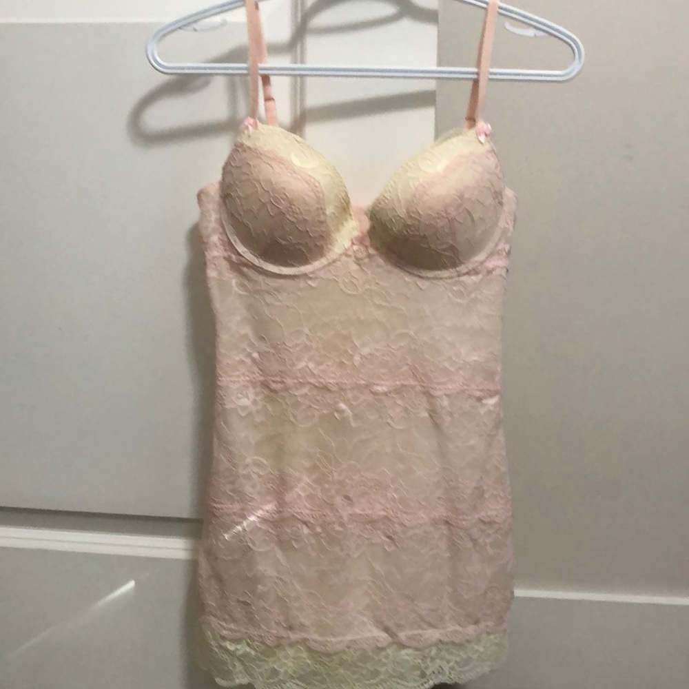 Women’s Blush pink and white lace baby doll size medium